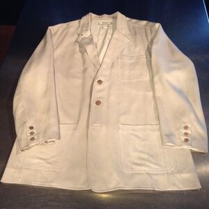 Tommy Bahama Men’s Large 100% Silk Unstructured 3-Button Blazer Tan/Khaki